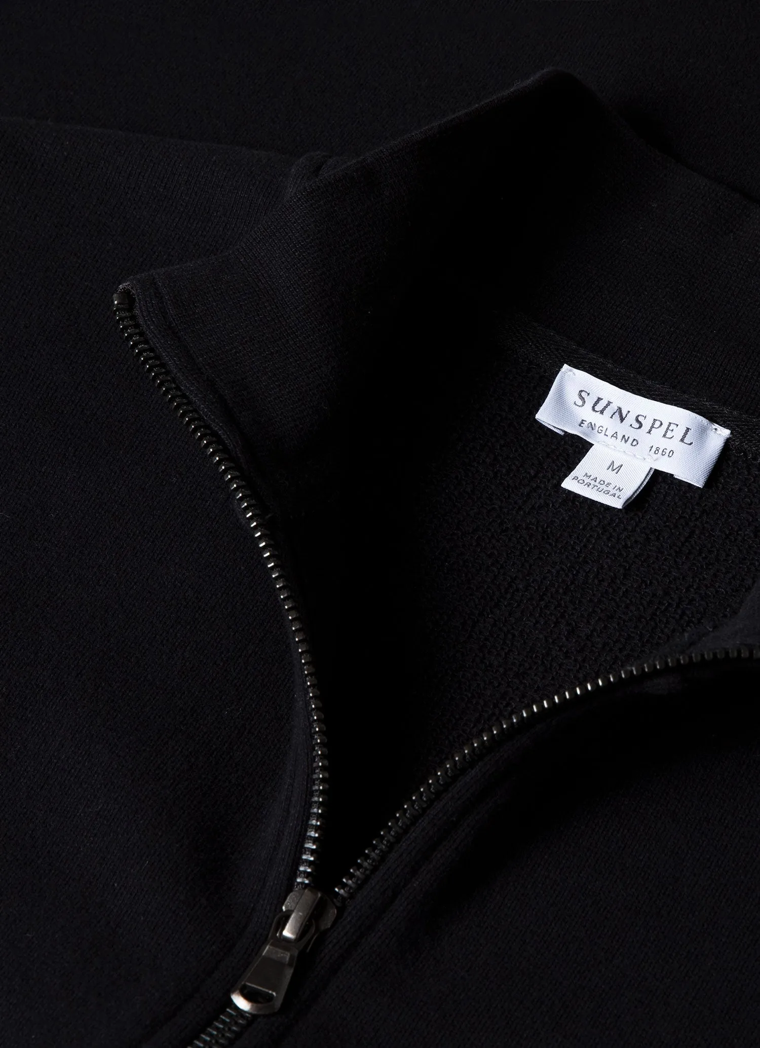 Men's Half Zip Loopback Sweatshirt in Black