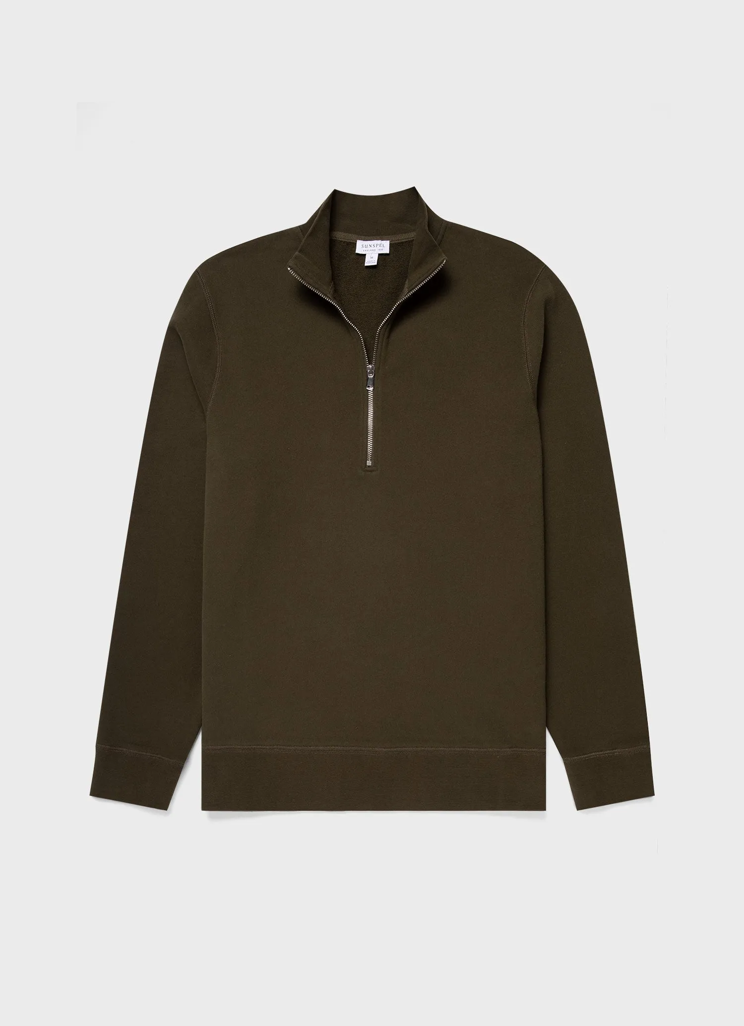 Men's Half Zip Loopback Sweatshirt in Dark Olive