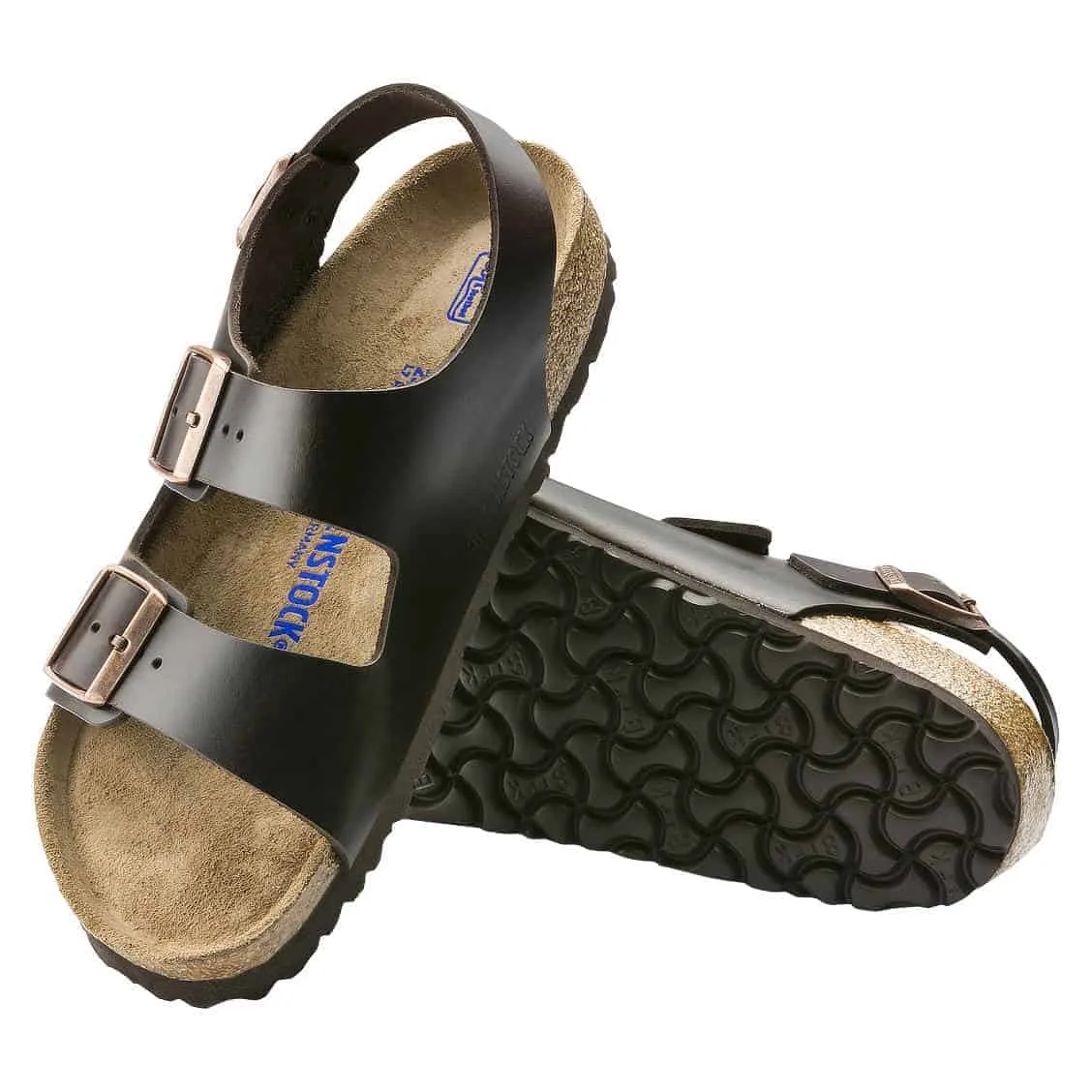 Milano Soft Footbed (Amalfi Testa Di Moro) Smooth Leather Back-Strap Sandal