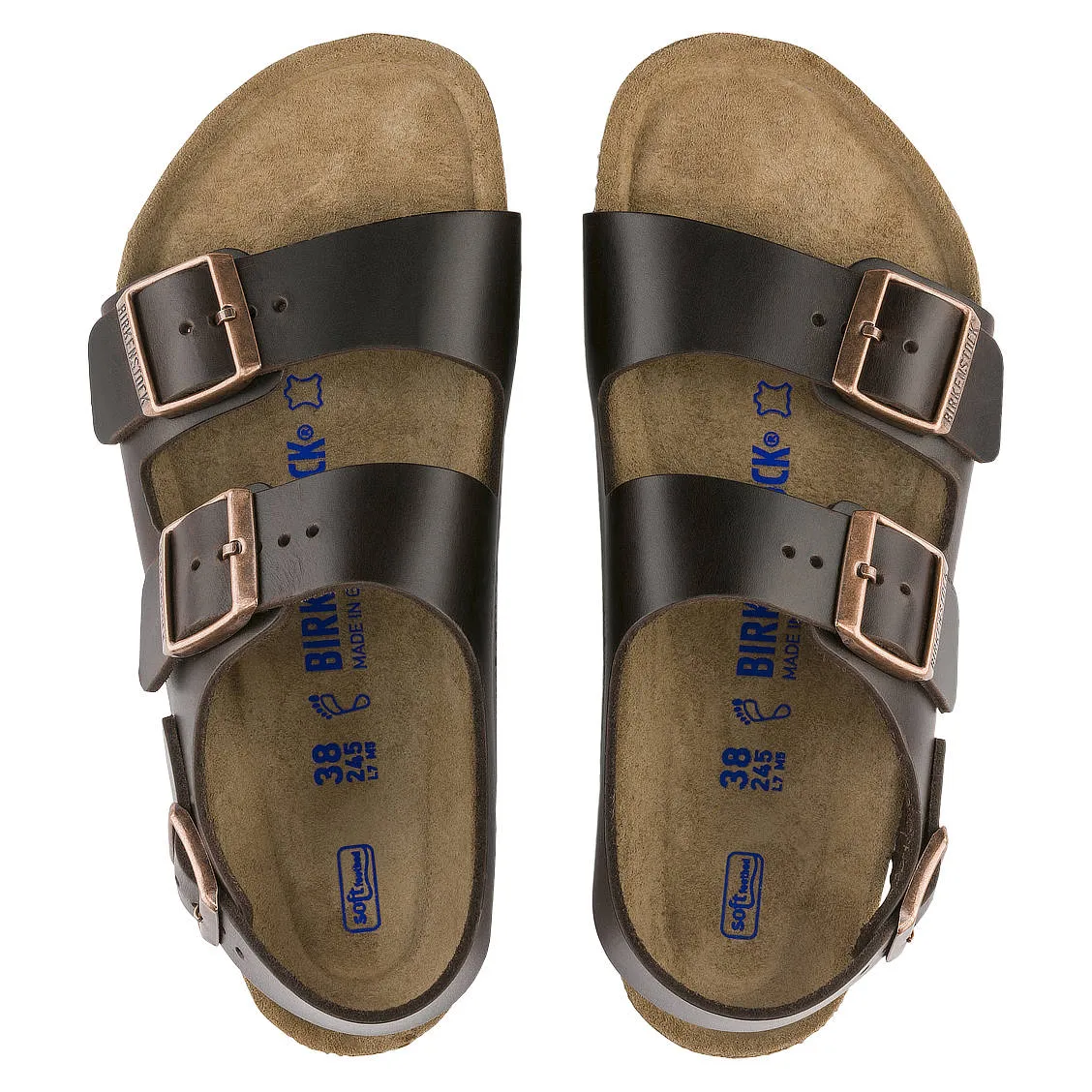 Milano Soft Footbed (Amalfi Testa Di Moro) Smooth Leather Back-Strap Sandal