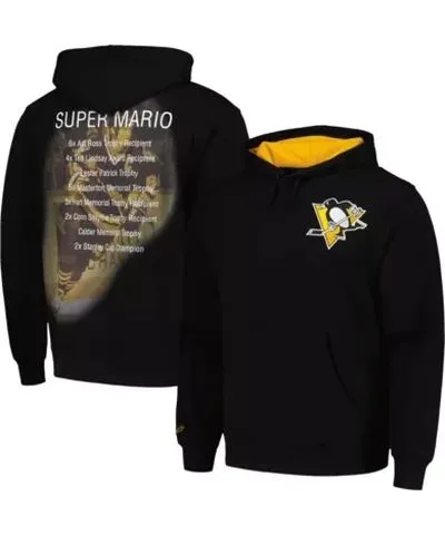 Mitchell & Ness Men's NHL Mario Lemieux Pittsburgh Penguins Premium Name & Number Fleece Pullover Sweatshirt