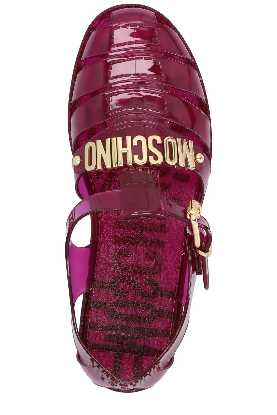 Moschino Logo Plaque Cut-Out Sandals