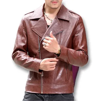 Motorcycle Leather Jackets Coats Jaqueta De Couro Masculina Giacca Pelle Uomo Men's Casual Slim Fit Jackets SM6