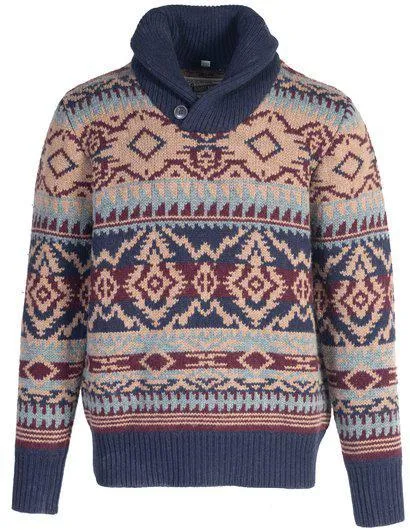 Navajo Shawl Collar Sweater SW1940 Multicolor