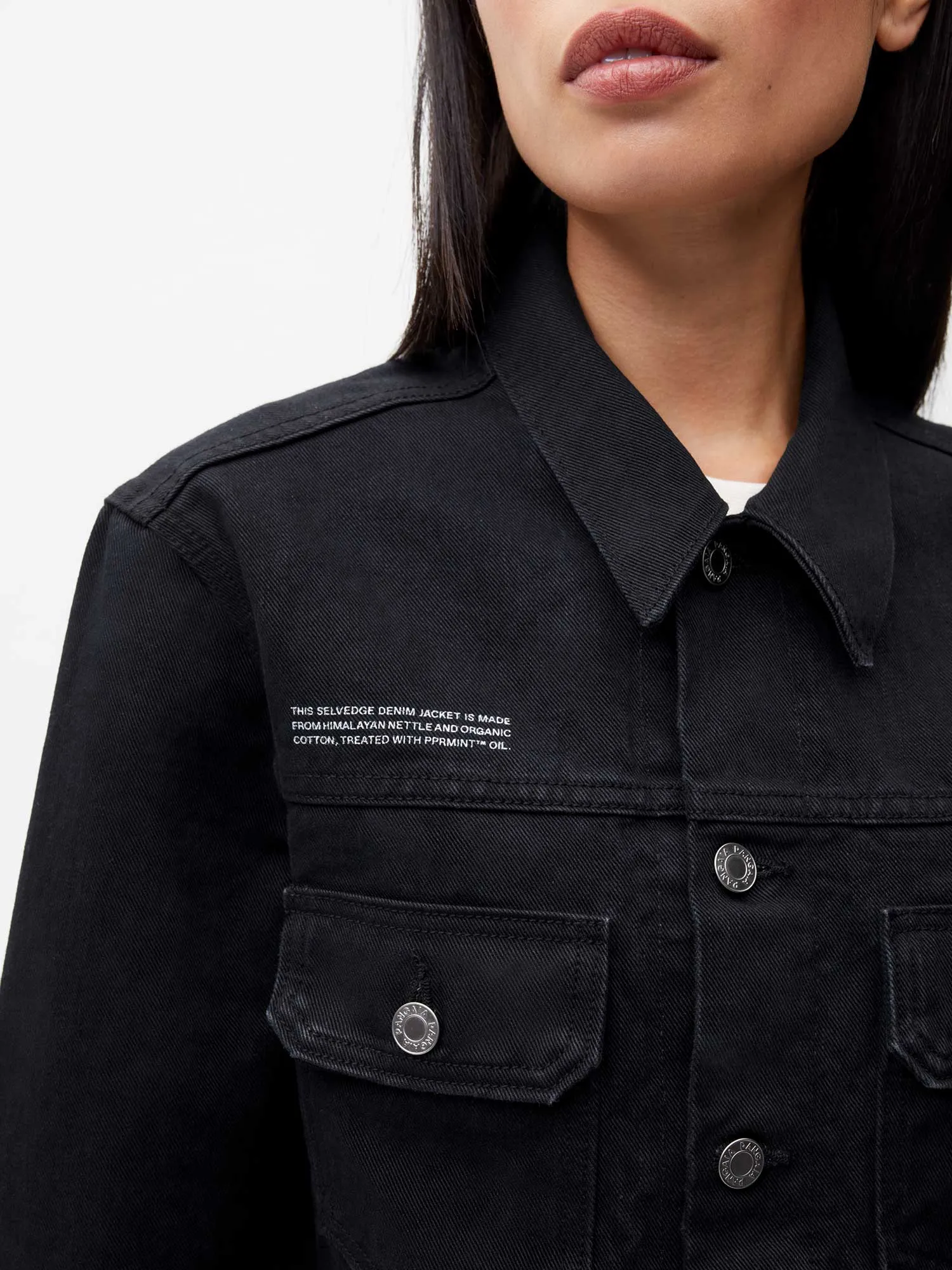 Nettle Denim Jacket—black