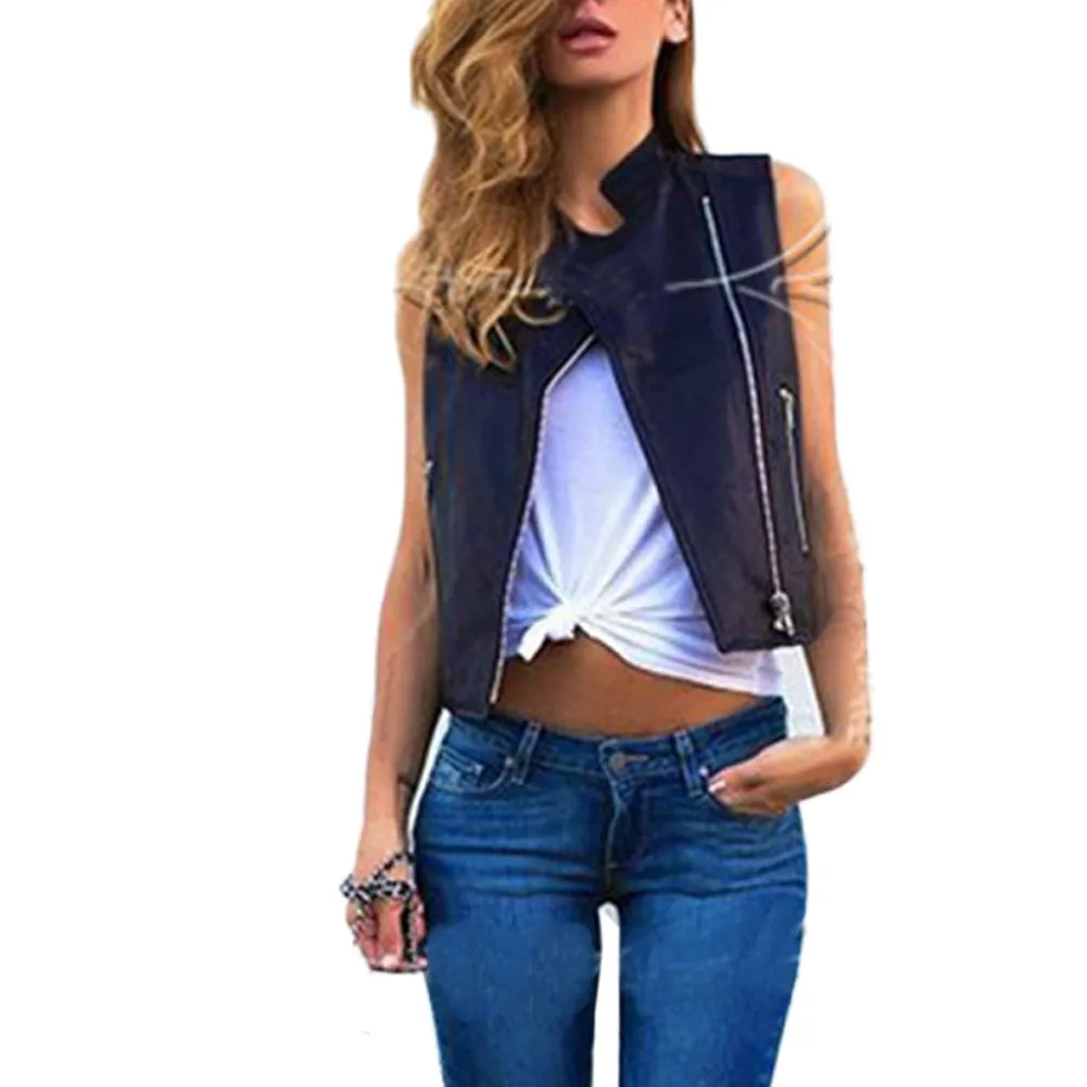 New Fashion Women Faux Soft Leather Motorcycle Jackets Pu Black Zippers Casual Coat Slim Outwear SM6