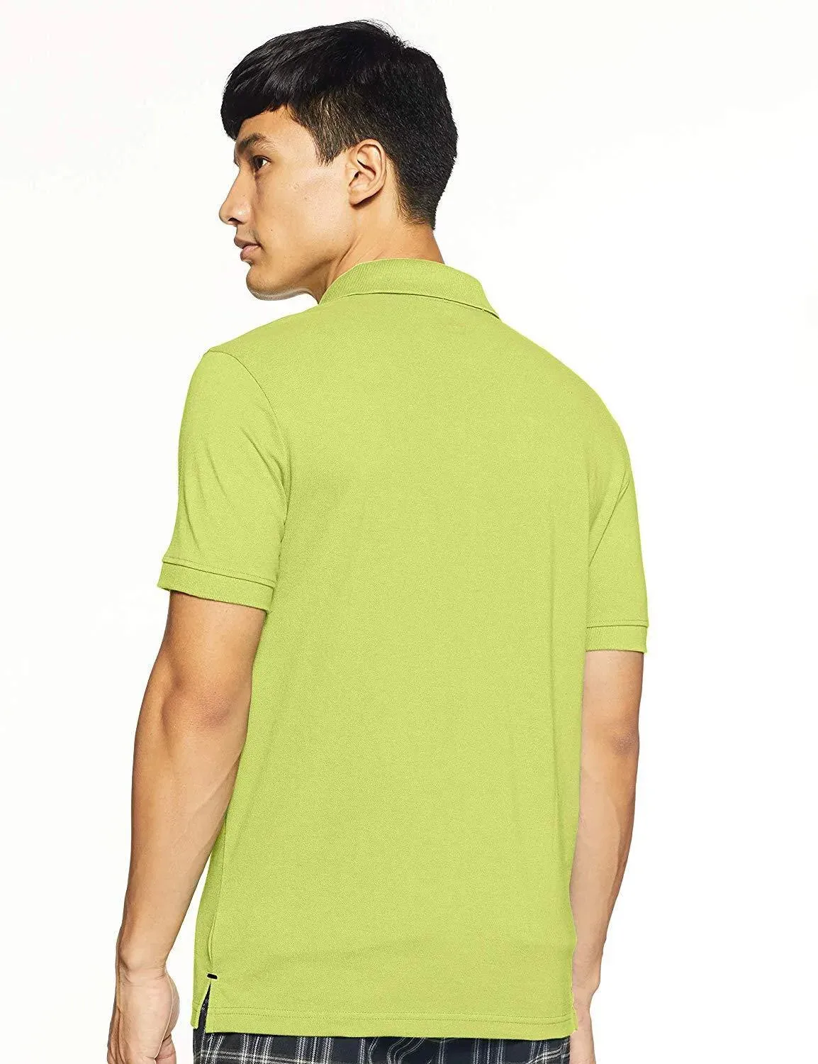 ONN Men's Cotton Polo T-Shirt in Solid Fluorescent Green colour