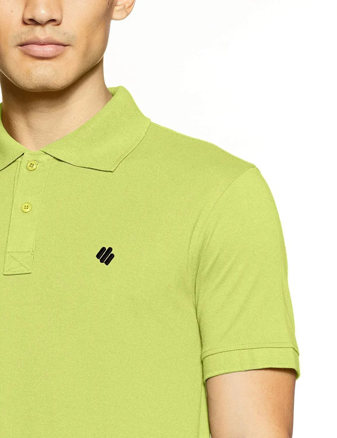 ONN Men's Cotton Polo T-Shirt in Solid Fluorescent Green colour