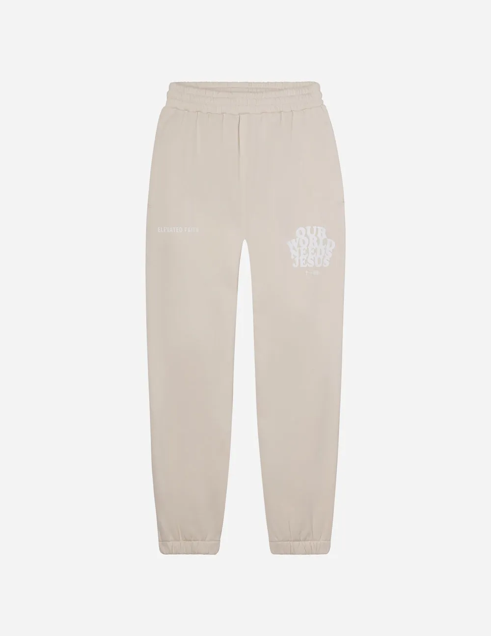 Our World Needs Jesus Beige Unisex Sweatpant