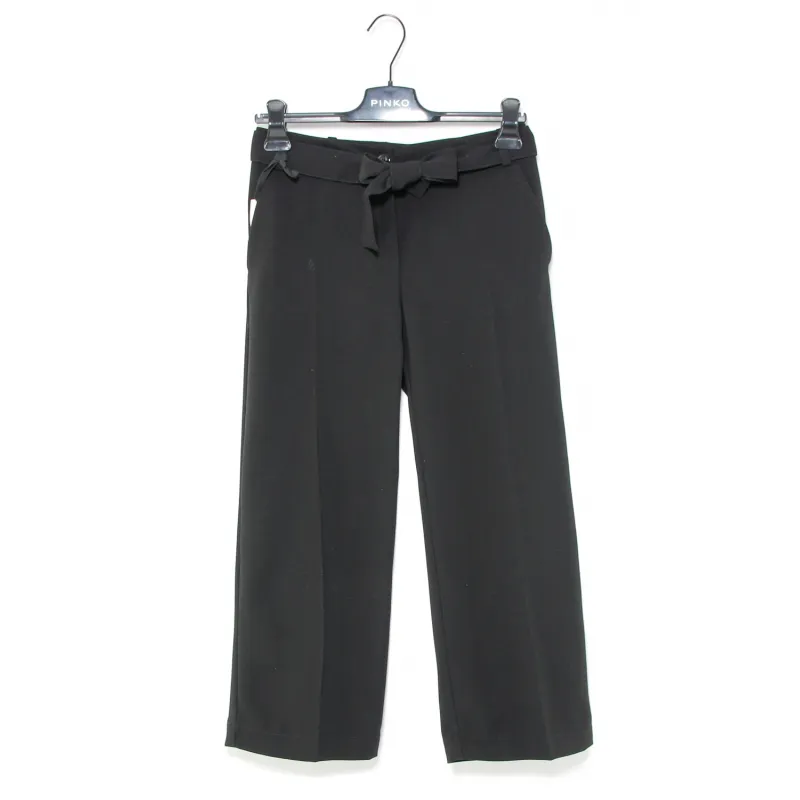 PANTALONE CROPPED IN CREPE, NERO