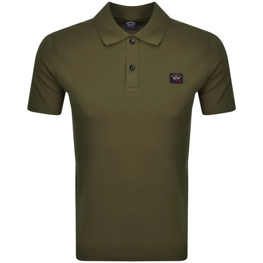 Paul And Shark Logo Polo T Shirt Khaki