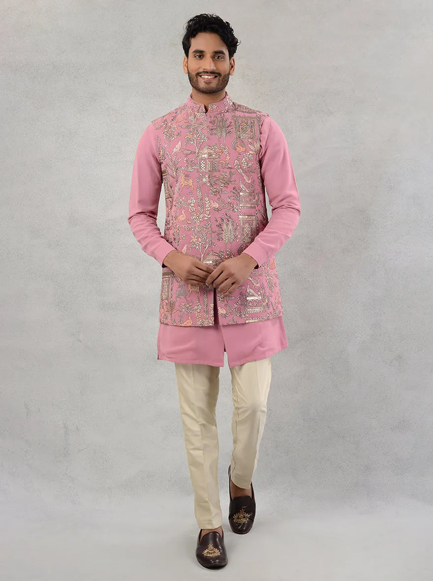 Pink Bandhgala Jacket | TULA