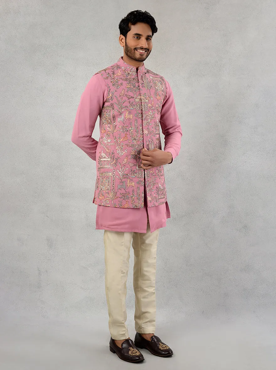 Pink Bandhgala Jacket | TULA