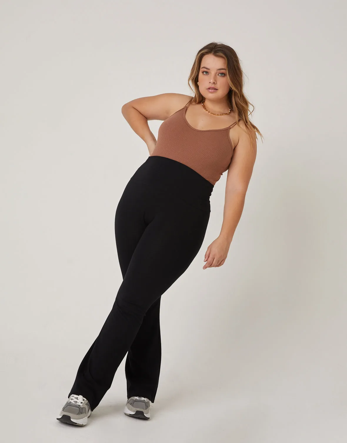 Plus Size Simple Ribbed Bodysuit