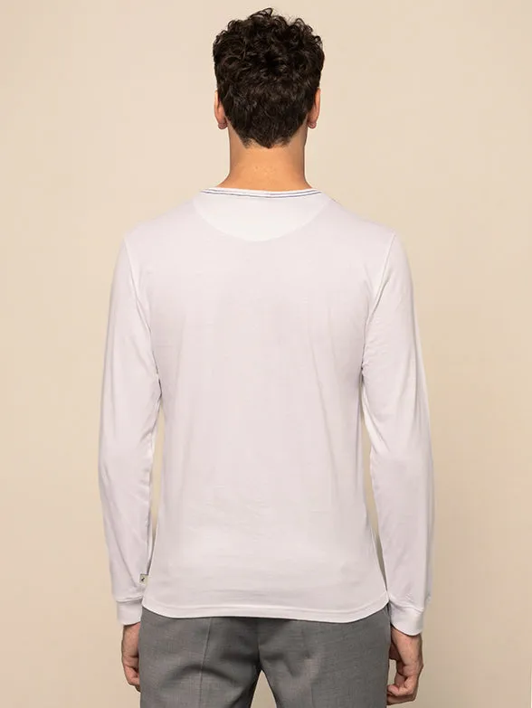 Polo 0041437 Mens Ls Essential Tee White