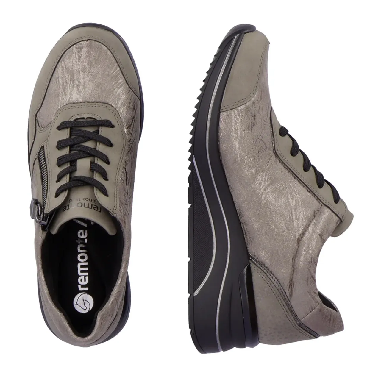 Remonte D0T01-42 Grey Wider Fit Wedge Sneaker