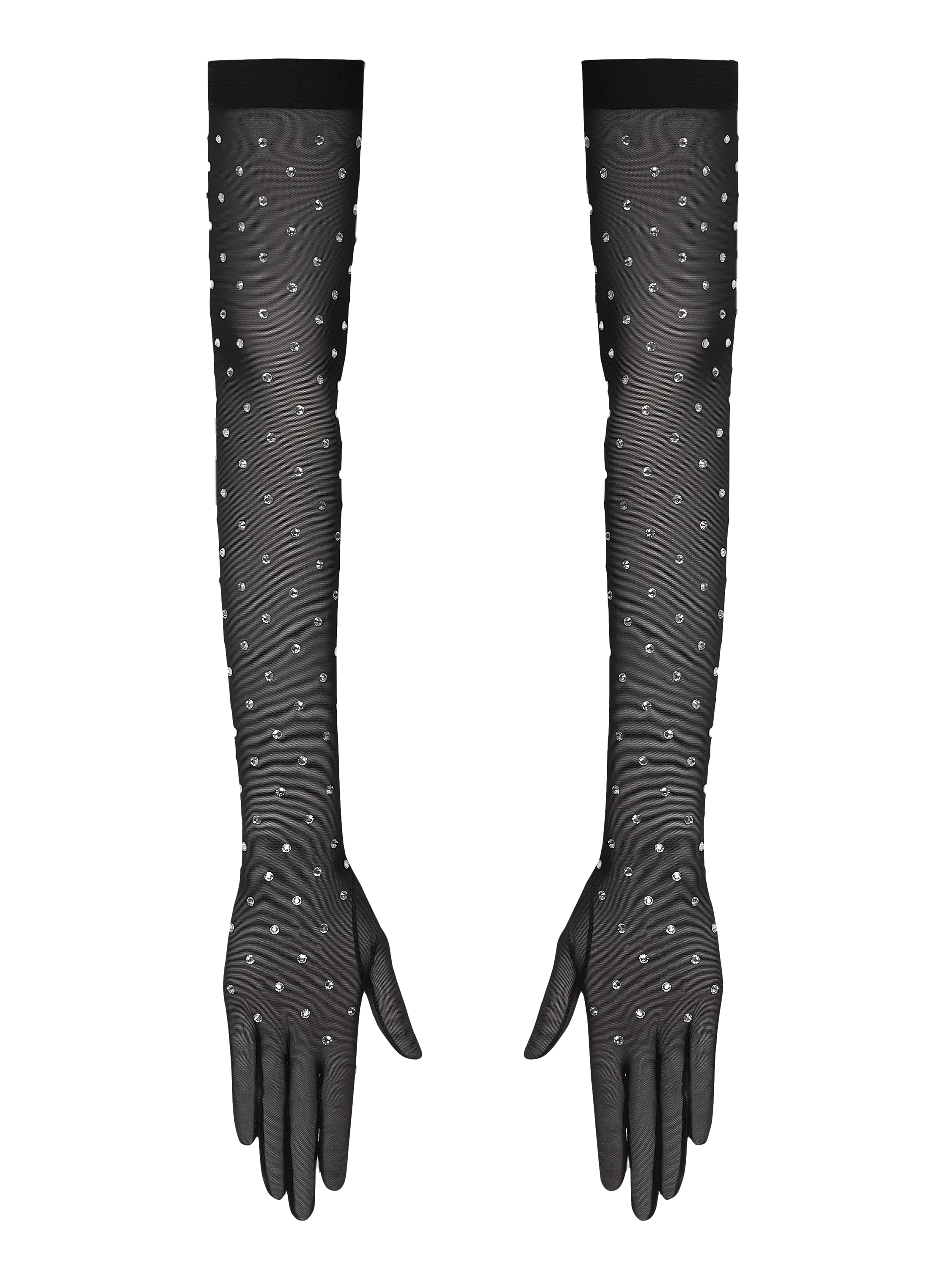 Rhinestone-Embellished Gloves