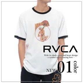 RVCA  |Crew Neck Plain Short Sleeves Logo Crew Neck T-Shirts