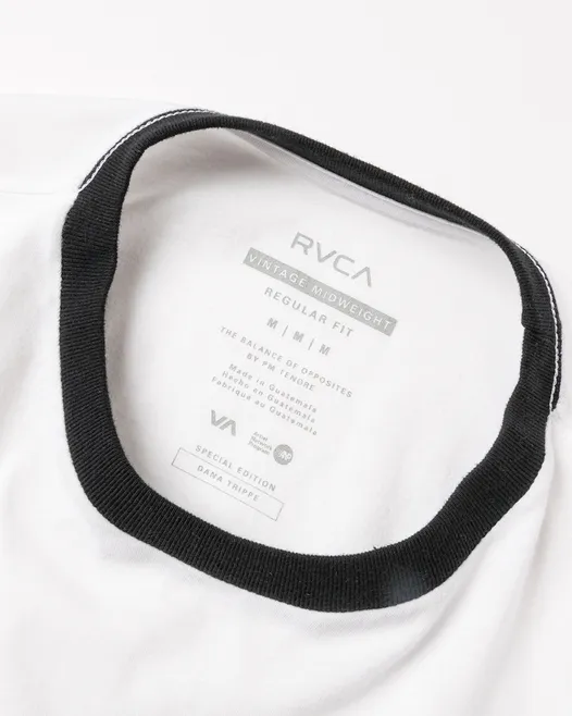 RVCA  |Crew Neck Plain Short Sleeves Logo Crew Neck T-Shirts