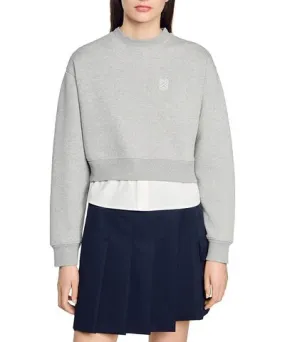 Sandro Meribel Layered Sweatshirt