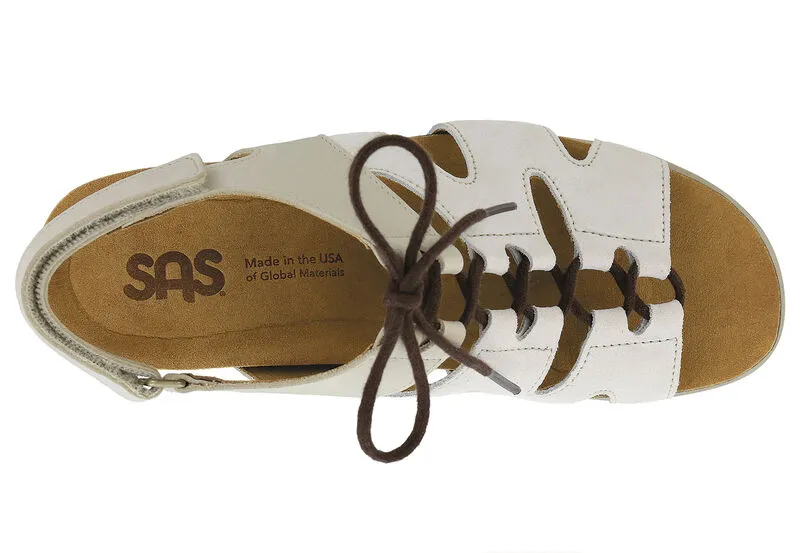 SAS Womens Sedona Lace Up Wedge Sandal- Driftwood