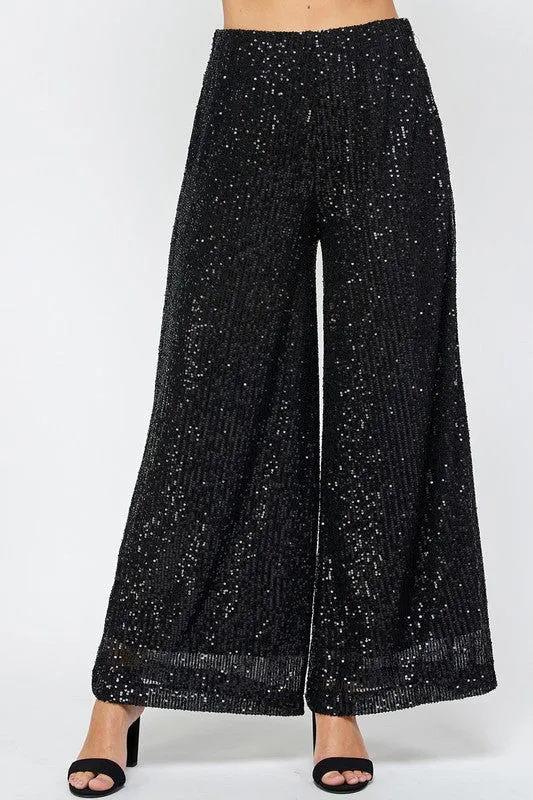 Sequin Wide Leg Pant Palazzo