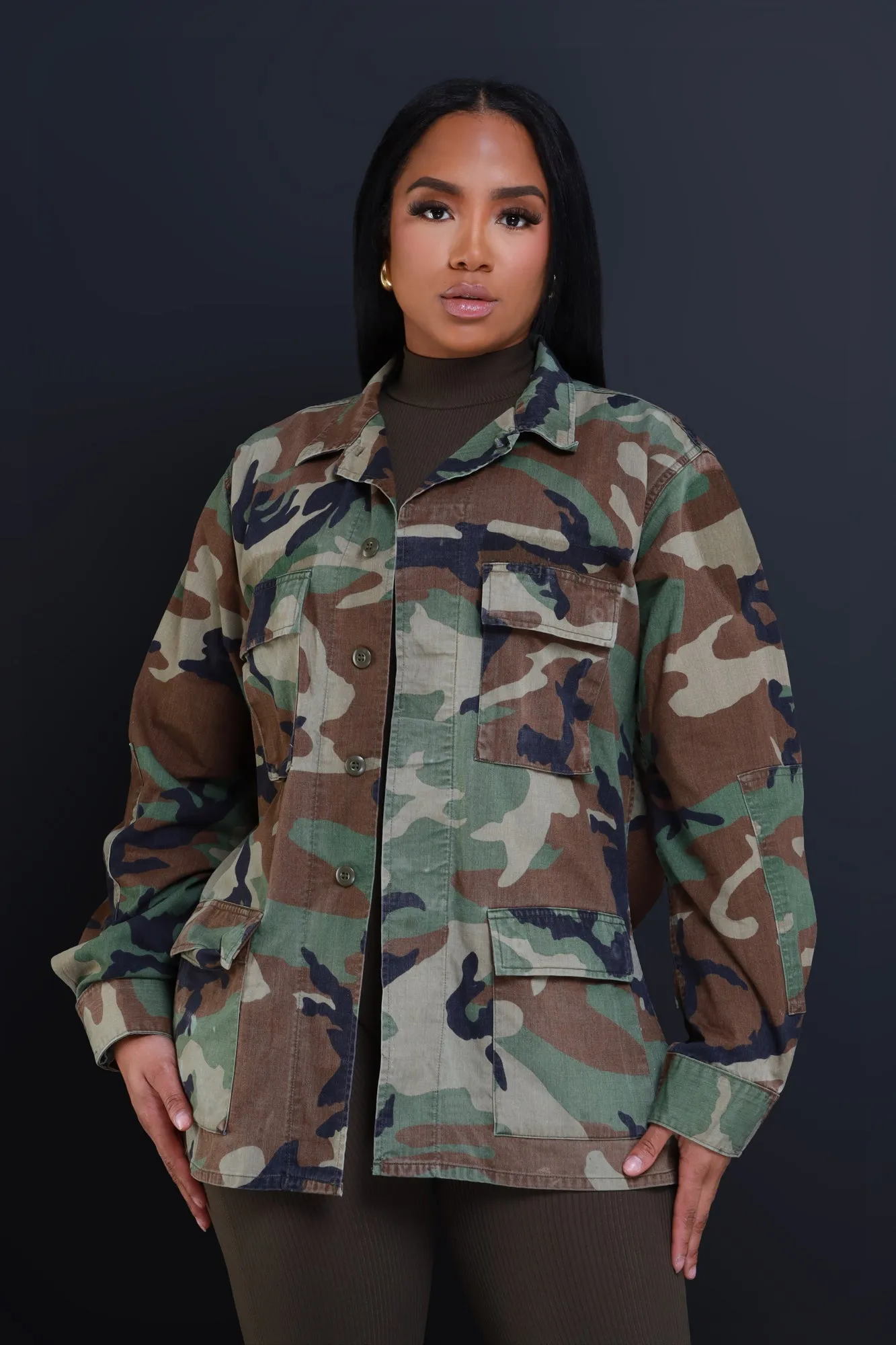 Served Vintage Camo Jacket - Olive