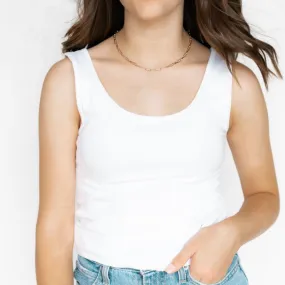 Sierra Cotton Tank Top White