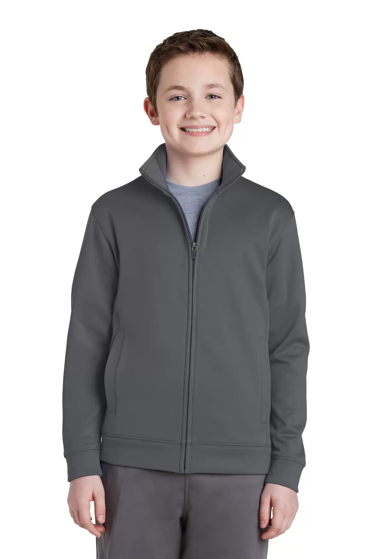 Sport Tek YST241 Sport-Tek Youth Sport-Wick Fleece Full-Zip Jacket SKU: YST241