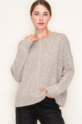 STACCATO SWEATER *MISSY* MUSHROOM COLOR LINE DETAIL