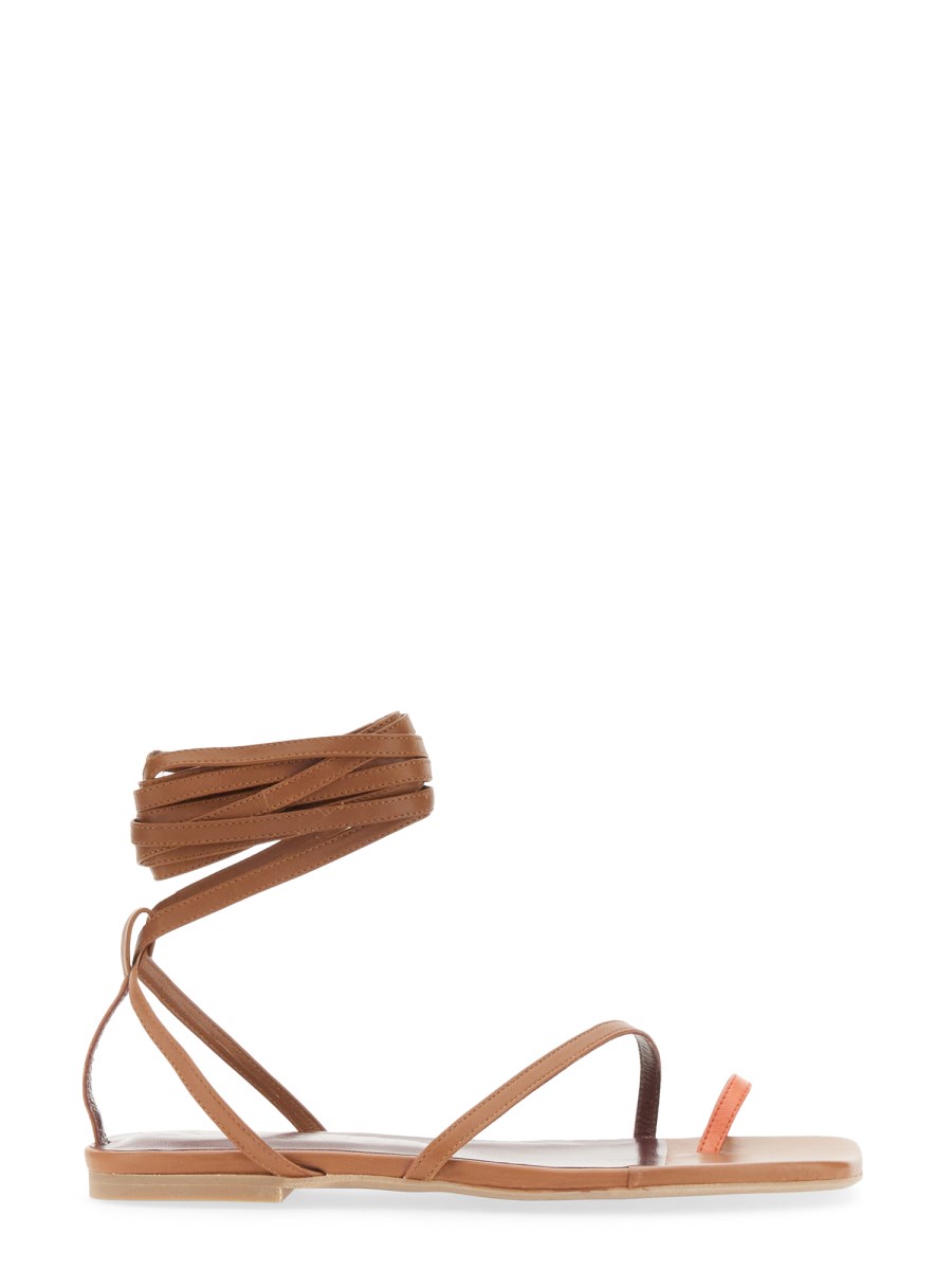 STAUD    NICOLA LEATHER GLADIATOR SANDAL