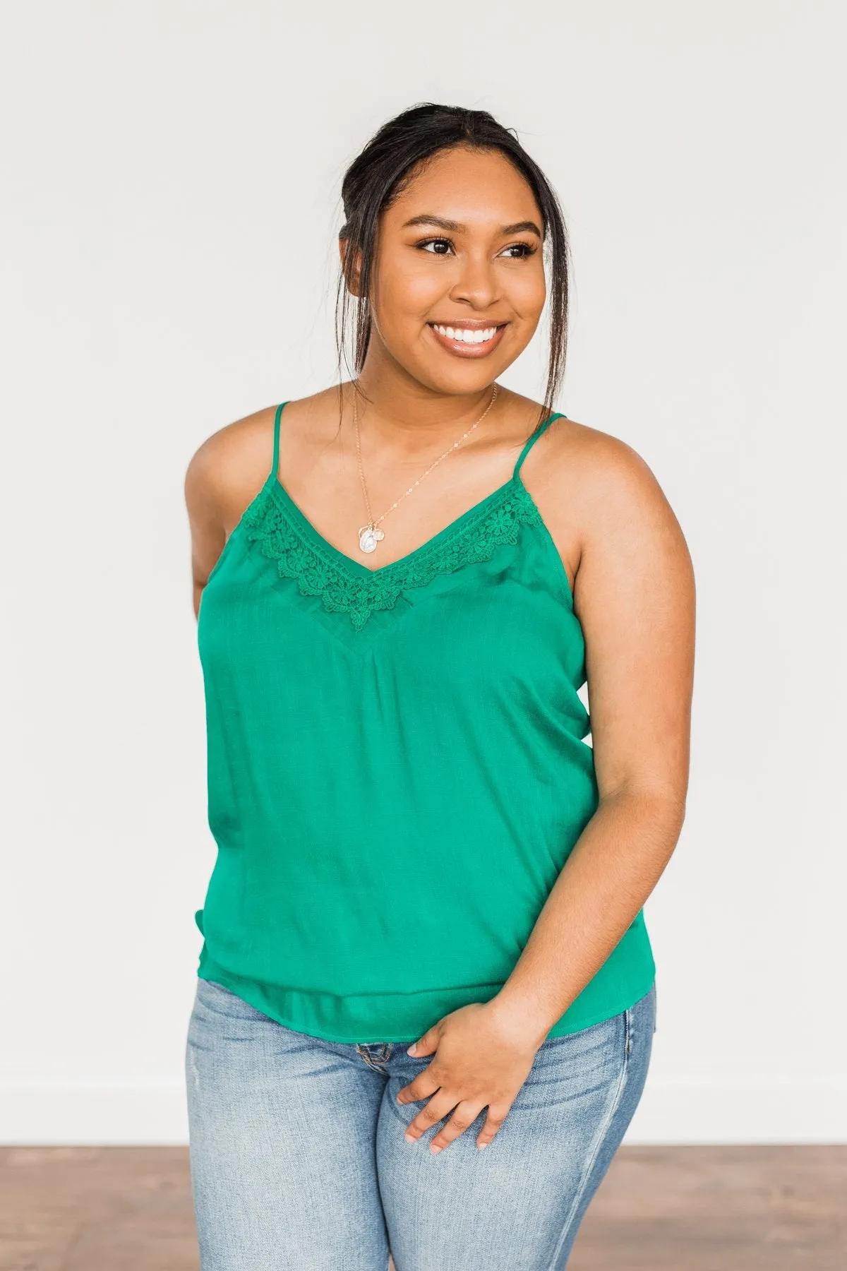 Summer Awaits Crochet Tank- Kelly Green