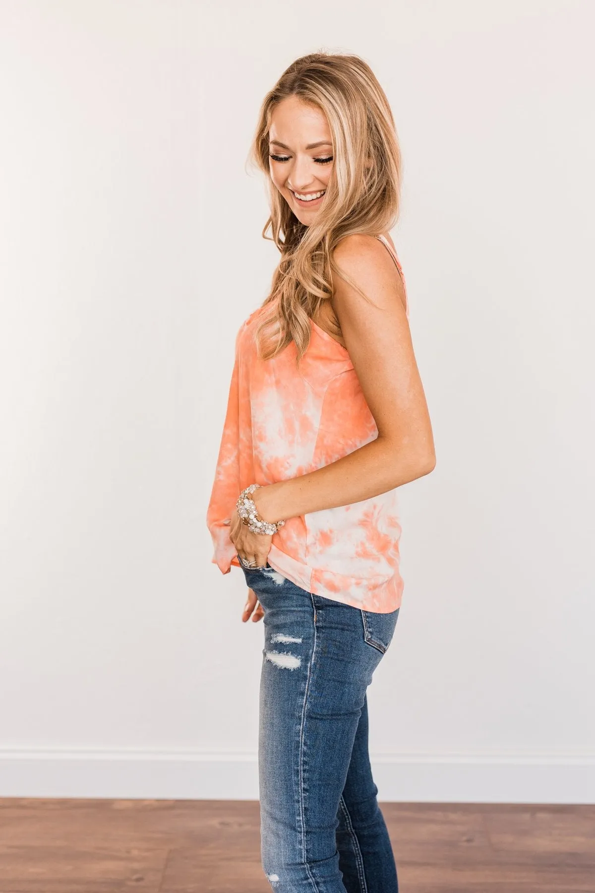 Summer Awaits Crochet Tank- Orange