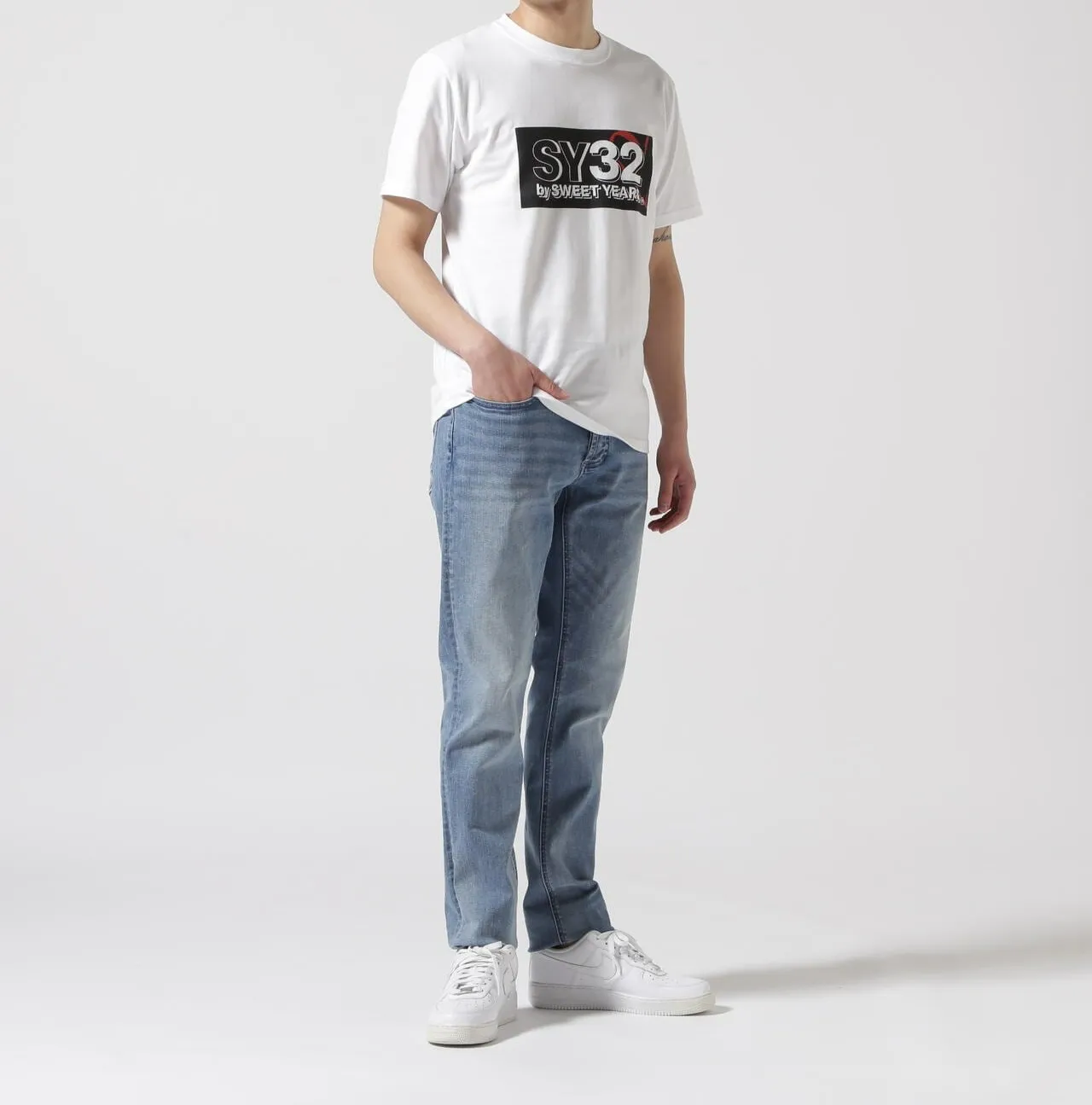 SWEET YEARS  |Plain Short Sleeves Logo T-Shirts