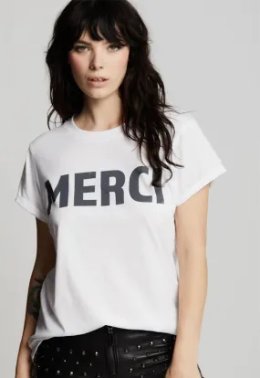 Teegrams - MERCI Burn Out Tee White