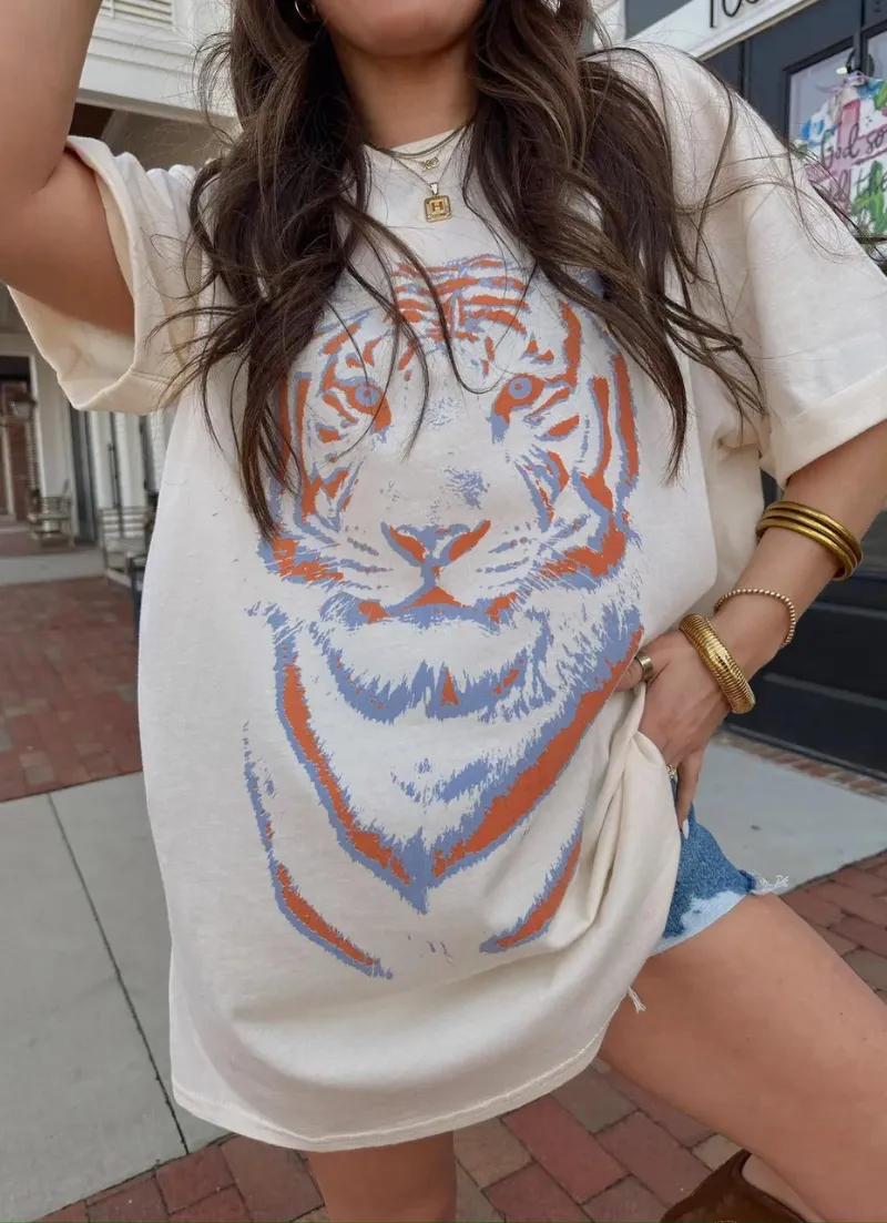 Tiger Stencil Tee Dress