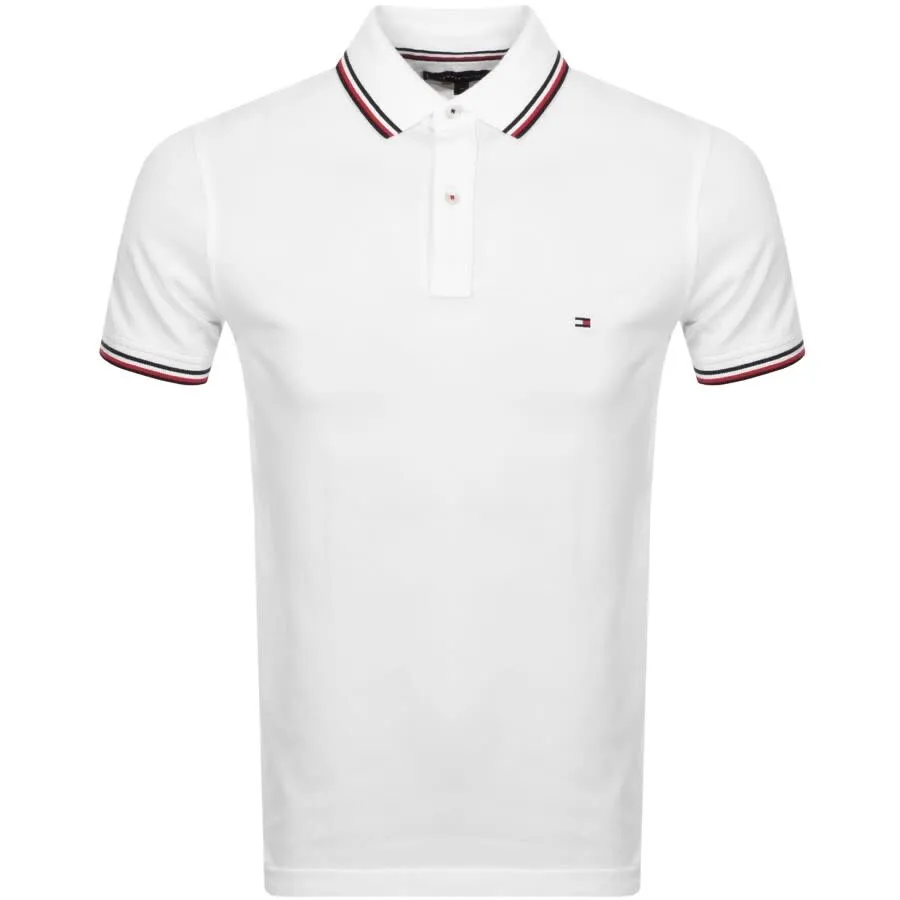 Tommy Hilfiger Tipped Slim Fit Polo T Shirt White