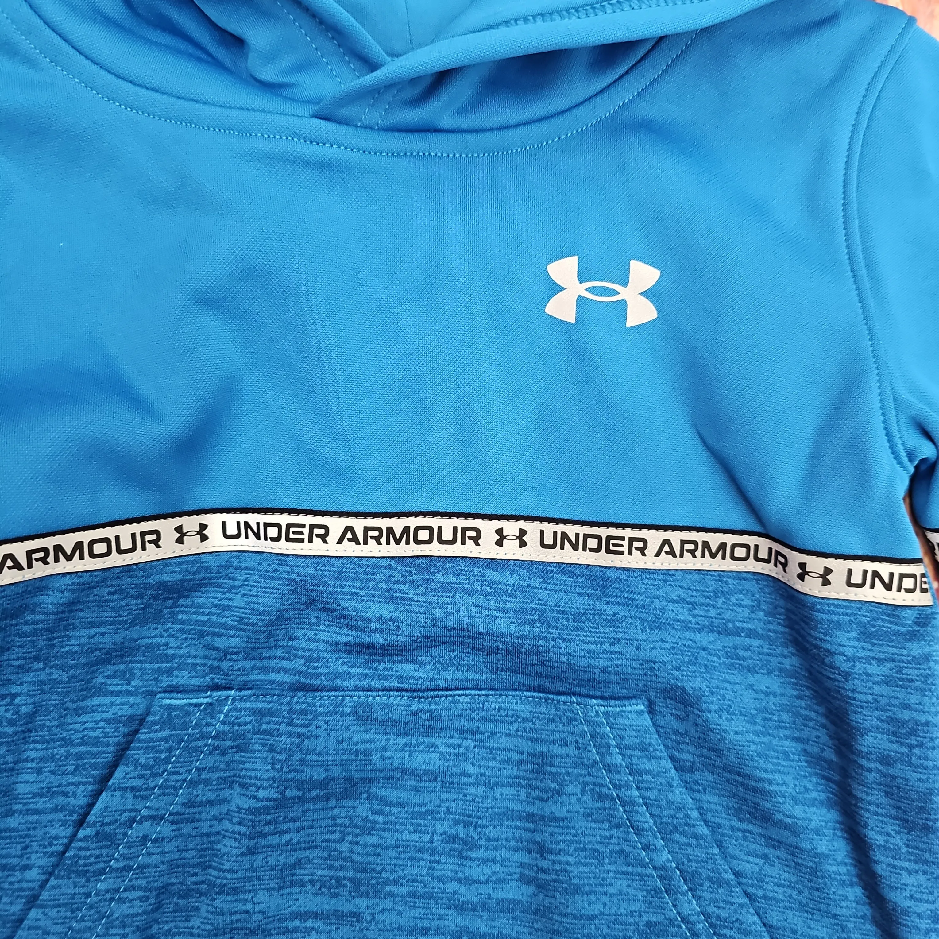 UA BOYS SHOWING UP PULLOVER HOODY BLUE 469