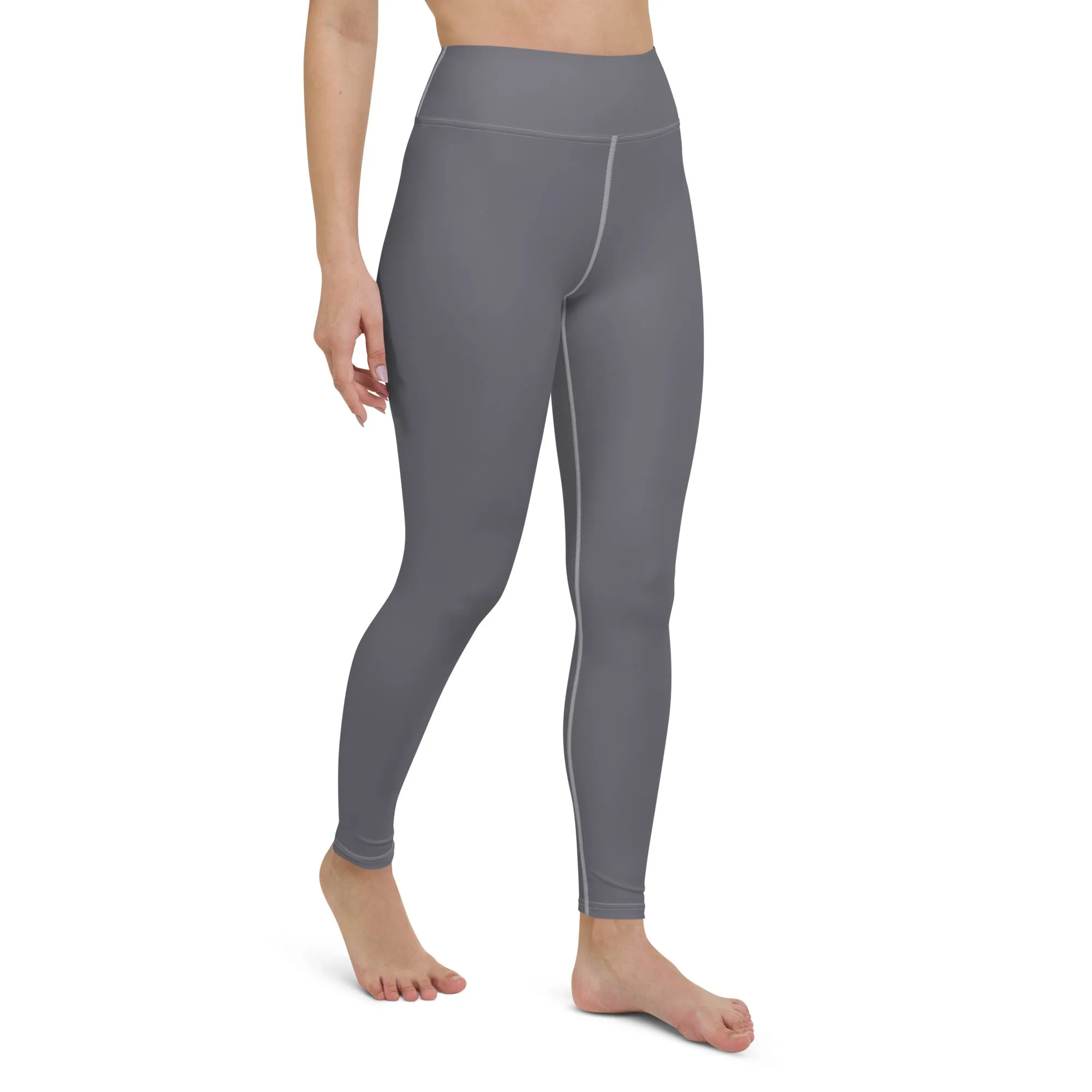 Urban Ease: Solid Color Workout Leggings for Women - Charcoal