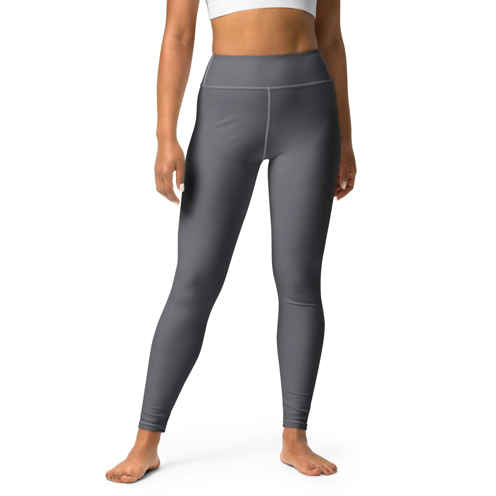 Urban Ease: Solid Color Workout Leggings for Women - Charcoal