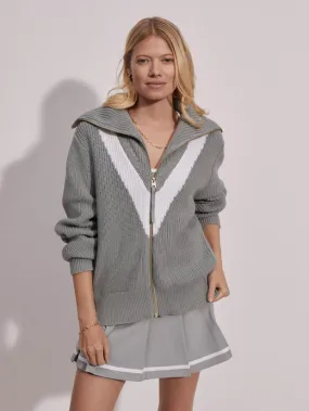 Varley Ada Zip-Through Knit - Cool Sage