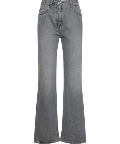 Versace Stonewashed High Rise Straight Jeans