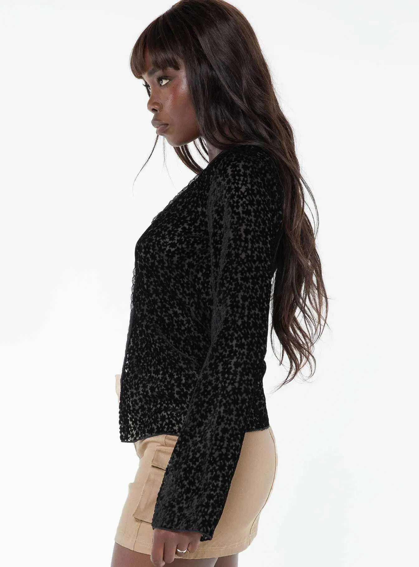 Vinelli Long Sleeve Top Black