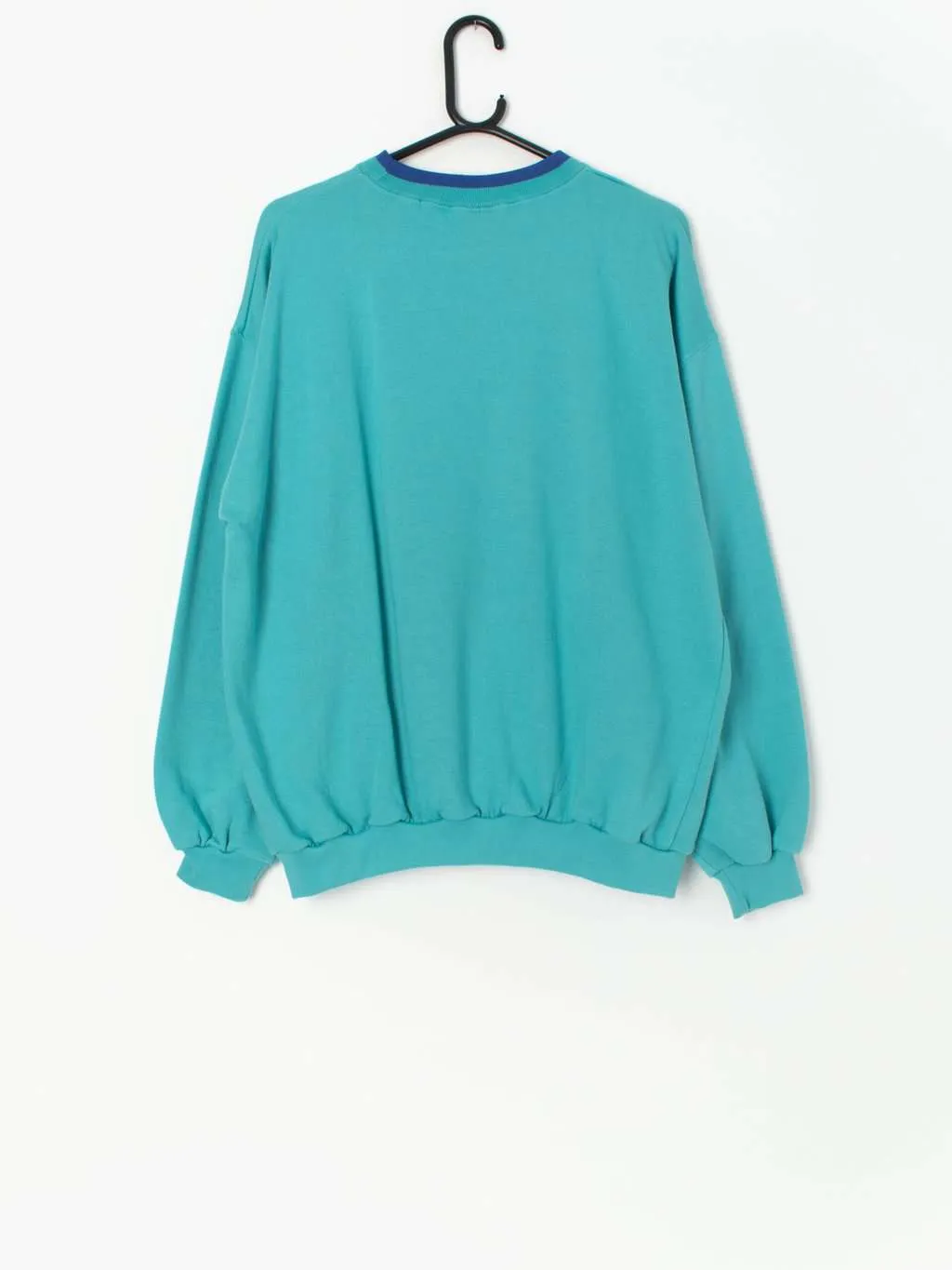 Vintage Falmer sweatshirt in turquoise with large logo – Medium