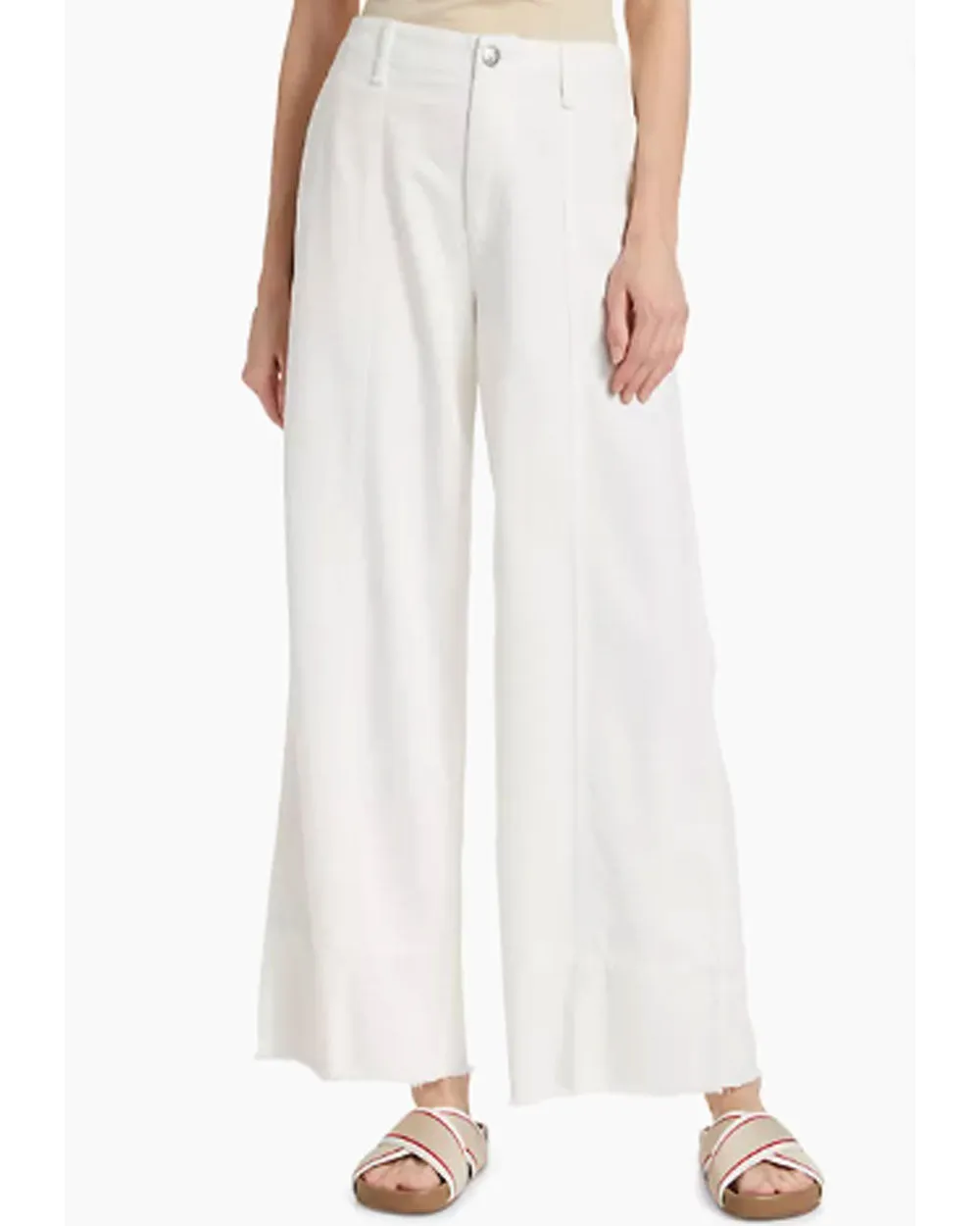 White Featherweight Arianna Cropped Palazzo