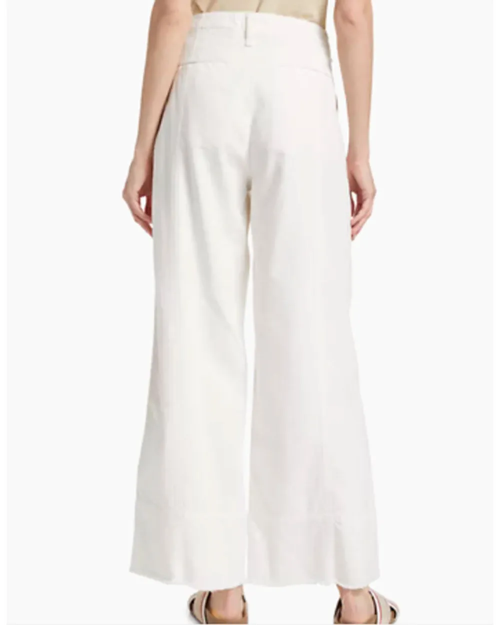 White Featherweight Arianna Cropped Palazzo