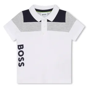 WHITE SIDE LOGO POLO T- SHIRT